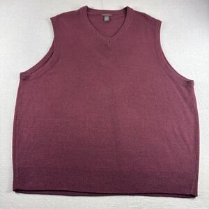 Dockers Knit Vest Mens 3XLT Red Heathered Sleeveless Sweater V-Neck Sweatshirt